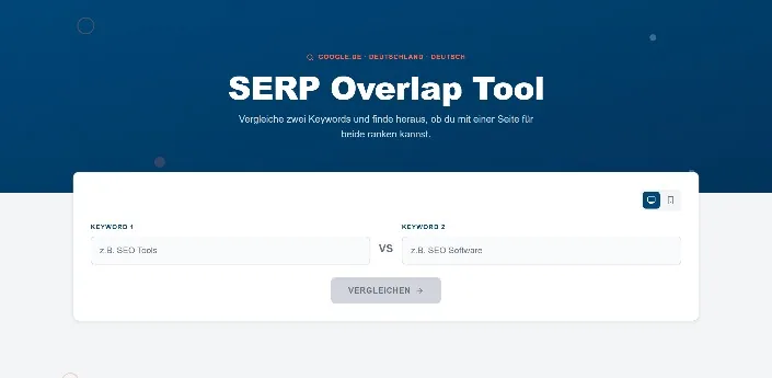 Startseite von google-serp-overlap-tool.de